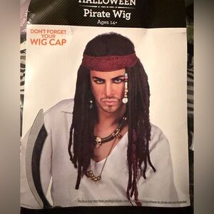 Adult Halloween Pirate Wig with Beads